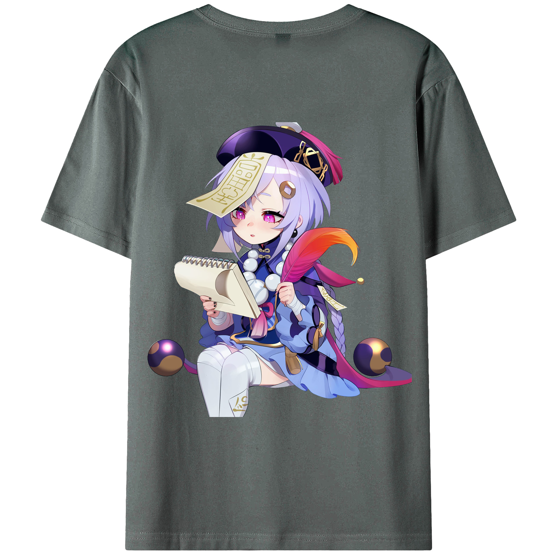 げんし神 七七 なな  genshin Nana 綿100％ メンズ半袖Tシャツ（バックプリント） 通気性